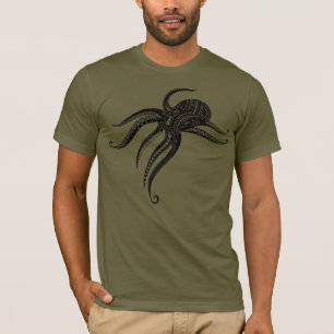 T-shirt Blocs TRIBAL POLYNÉSIEN OCTOPUS