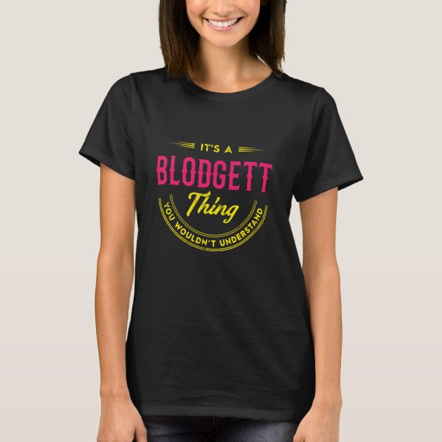 T-shirt BLODGETT Nom, BLODGETT nom de famille crête (Devant)
