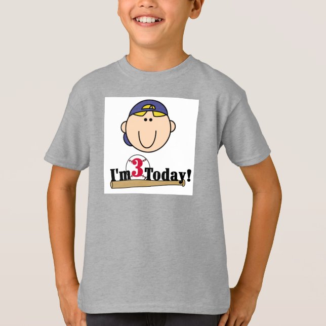 T-shirt Blond Boy Baseball 3e anniversaire (Devant)