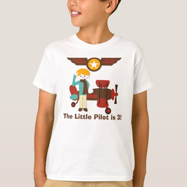 T-shirt blond de coutume d'anniversaire de pilote (Devant)