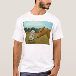 T-shirt Blond Jaune cheval & Bunny de Pâques