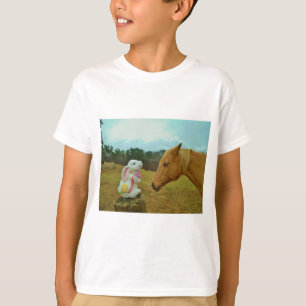 T-shirt Blond Jaune cheval & Bunny de Pâques