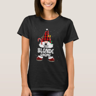 T-shirt Blonde Gnome Buffalo Plaid Matching Family Christa