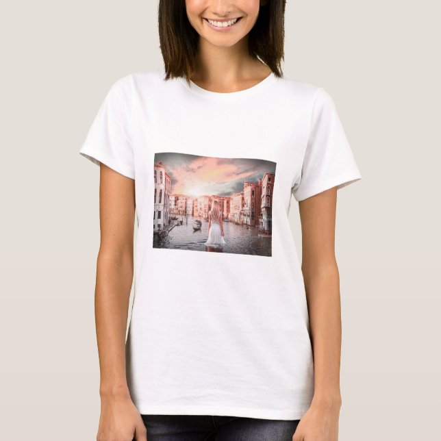 T-shirt Blondie Dans Venise Romantique (Devant)