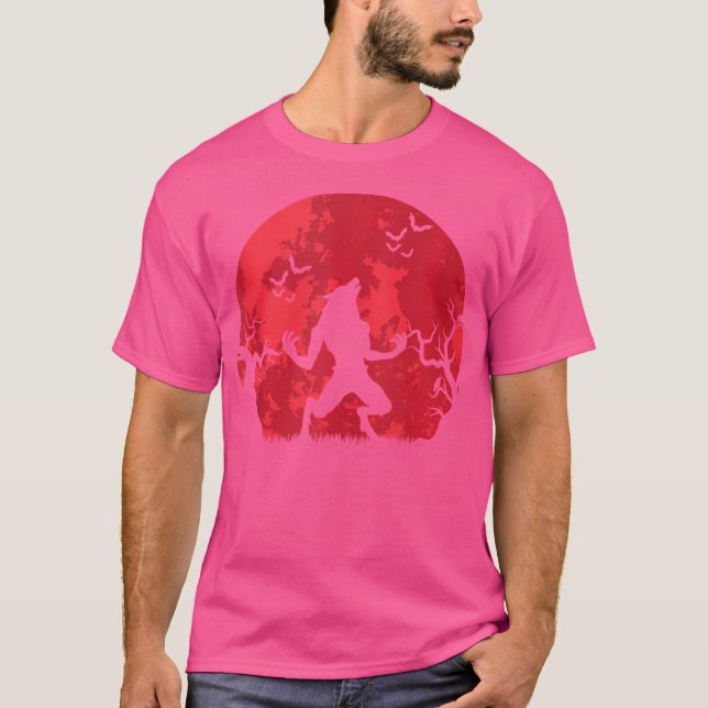 T-shirt Blood Moon Werewolf Full Moon Halloween Werewolf (Devant)