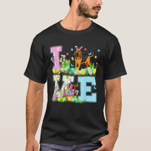 T-shirt Bloodhound Chien Pâques Chasse aux oeufs Amour Blo
