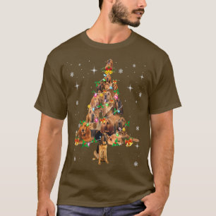 T-shirt Bloodhound Chien Xmas Arbre Éclairage Bloodhound C