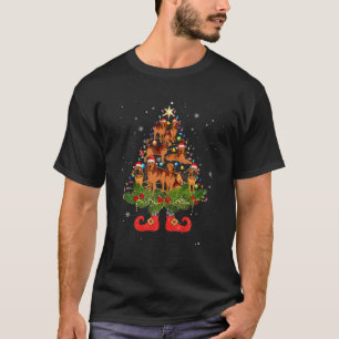 T-shirt Bloodhound Christmas Tree Lumières Drôle mignon Ca