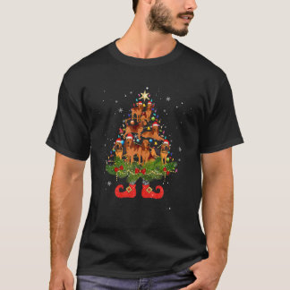 T-shirt Bloodhound Christmas Tree Lumières Drôle mignon Ca
