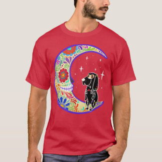 T-shirt Bloodhound Dia de Los Muertos Skeleton