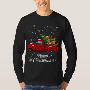 T-shirt Bloodhound équitation Camion Rouge Merry Xmas Tree