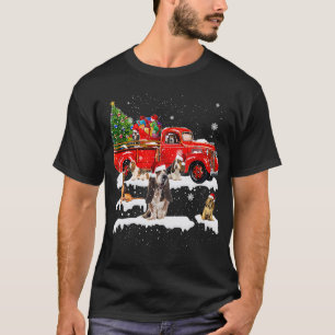 T-shirt Bloodhound équitation Camion Rouge Noël Joyeux N