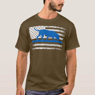 T-shirt Bloodhound K9 Police Officer USA Drapeau bleu minc