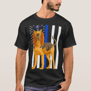 T-shirt Bloodhound K9 Police Officer USA Drapeau cadeau