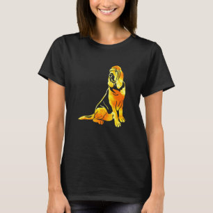 T-shirt Bloodhound Orange Retro Vintage Bloodhound Proprié
