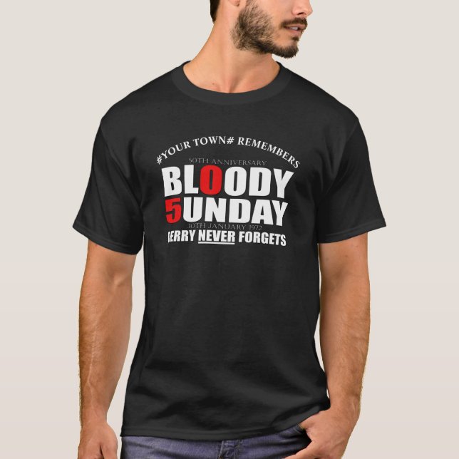 T-shirt Bloody Sunday Derry Irlande 50 ans (Devant)
