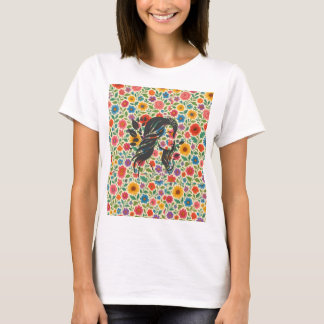 T-Shirt Bloom Burst - Mehrfarben-Blumen-Art-Tee
