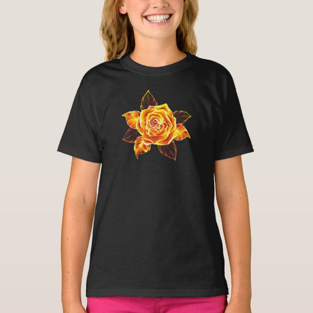 T-shirt Blooming Fire Rose (Devant)