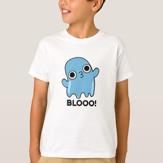 T-shirt Blooo Funny Blue Ghost Pun (Devant)