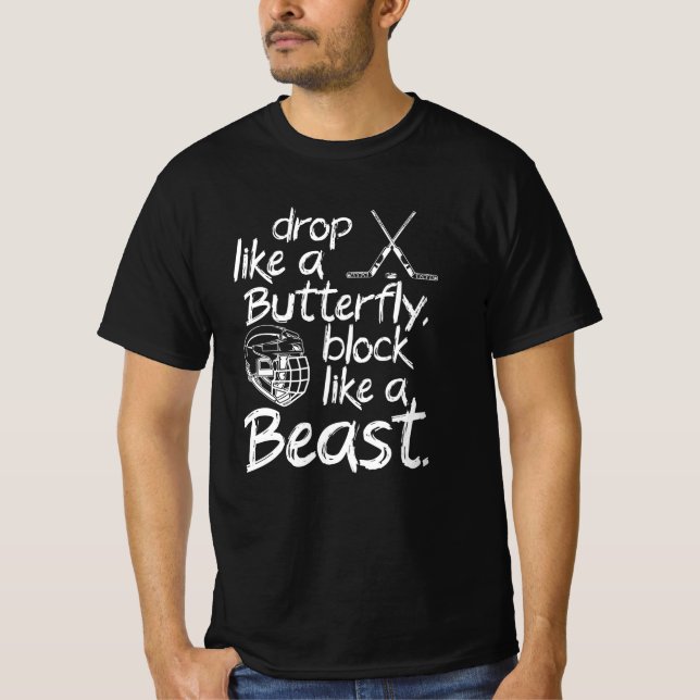 T-shirt Bloquer comme un hockey sur glace de bête (Devant)
