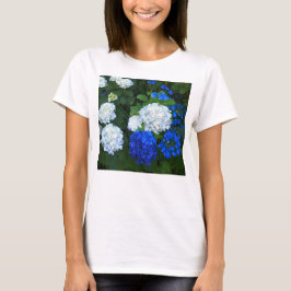 T-shirt Blue and white Hydrangeas.