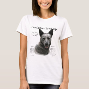 T-shirt Blue Australian Cattle Chig History; Blue ACD