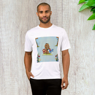 T-shirt Blue Bird Birdhouse Mens Actif