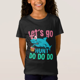 T-Shirt Blue Bunny Oreilles requin Chasse aux oeufs de Pâq