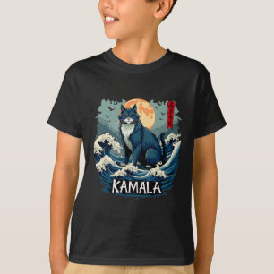 T-shirt Blue Cats Wave For Kamala Funny