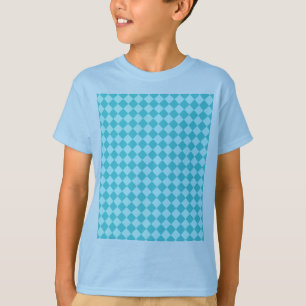 T-shirt Blue Combination Diamond Pattern by Shirley Taylor