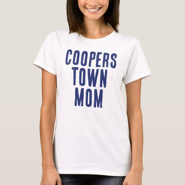 T-shirt Blue Cooperstown Maman Baseball (Devant)
