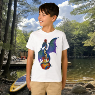 T-shirt Blue Dragon Sunburst Guitare Music