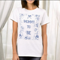 Blue Floral Ornement Vintage bébé maman à être