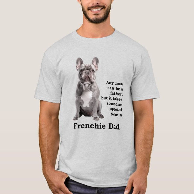 T-shirt Blue Frenchie Papa (Devant)