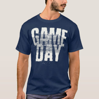 T-shirt Blue Gameday Grunge Jour Vintage