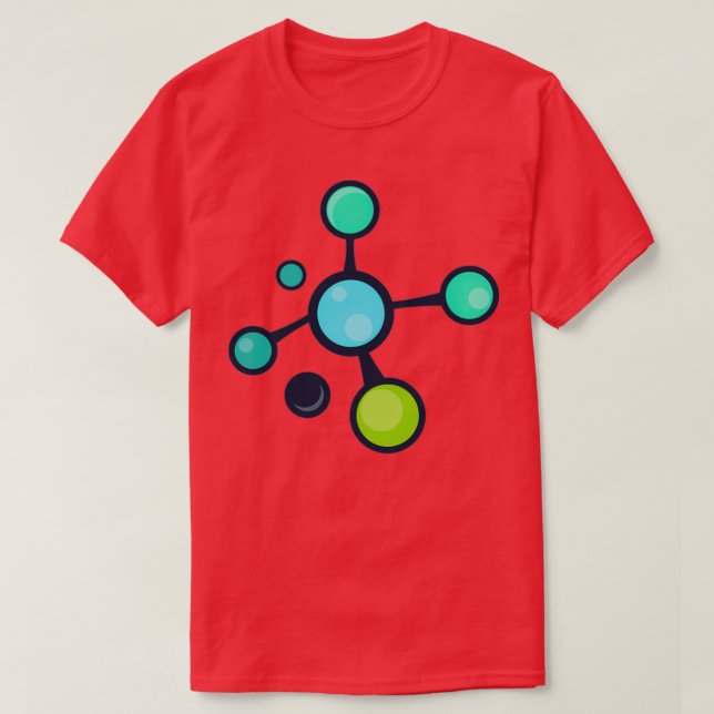 T-shirt Blue green molécules motif scientifique (Design devant)