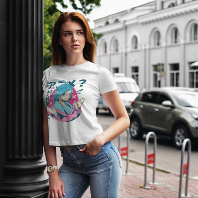 T-shirt Blue Haired Anime Girl (Créateur téléchargé)