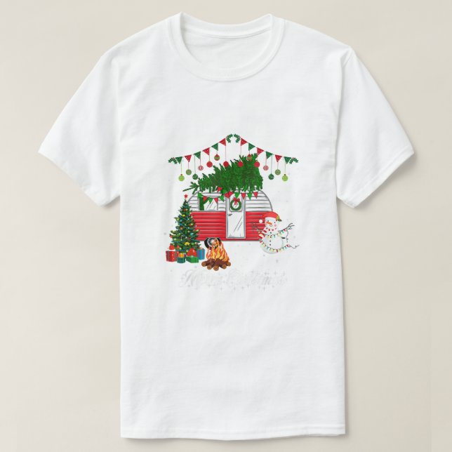 T-shirt Blue Heeler avec pull de Noël - Joyeux Noël (Design devant)