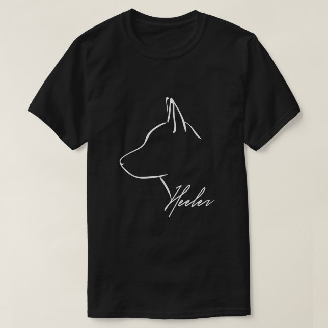 T-shirt Blue Heeler profil de chien de bétail amoureux des (Design devant)