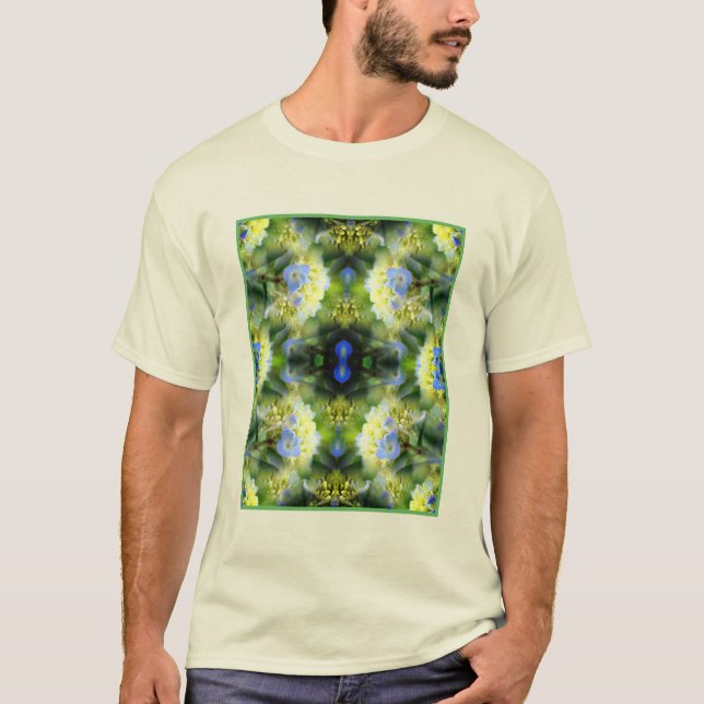 T-shirt Blue Hydrangea Flower Abstrait (Devant)