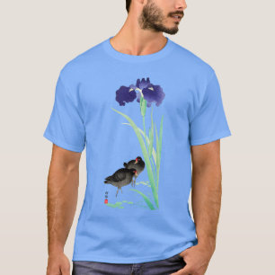T-shirt Blue Irises and Moorhens par Ohara Koson