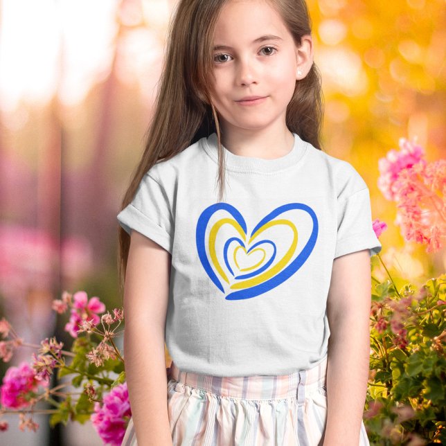 T-Shirt Blue Jaune Coeur Paix Pas de Guerre Ukraine Inspir (Créateur téléchargé)