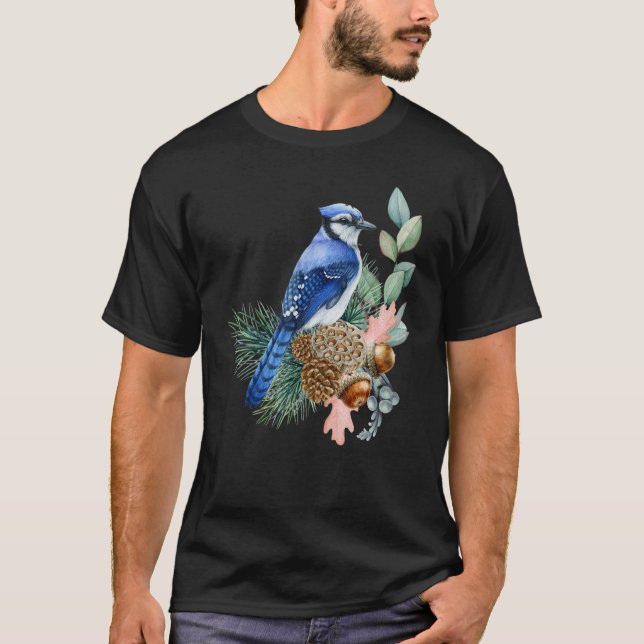T-shirt Blue Jay Bird   Cute Birds Animal   Graphic (Devant)