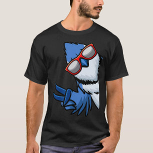 T-shirt Blue Jay Bird Cyanocitta Cristata Du Côté Avec une