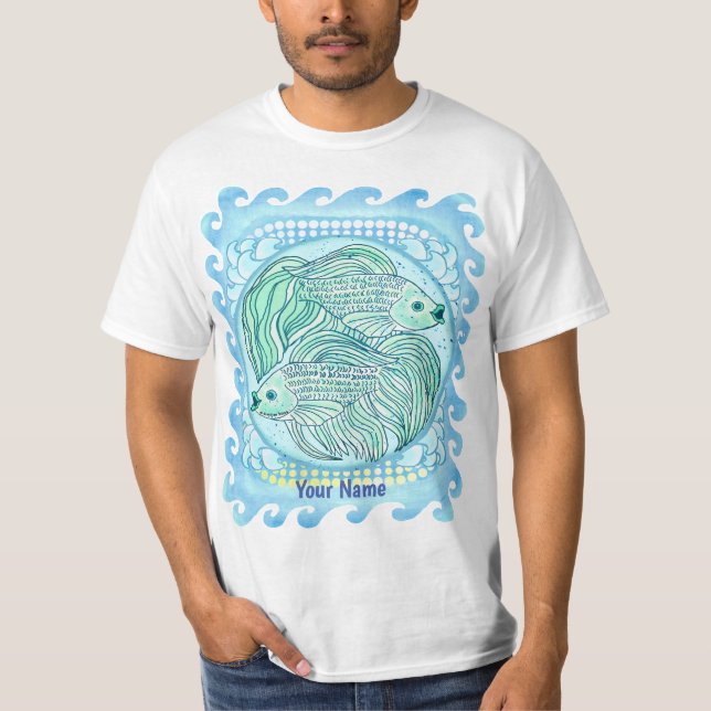 T-shirt Blue Koi Fish (Devant)