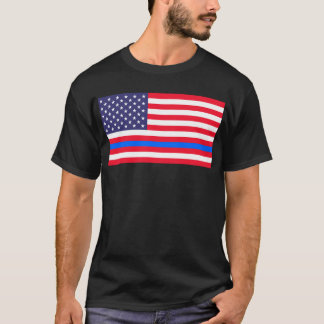 T-shirt "BLUE LINE MINCE sur le DRAPEAU "