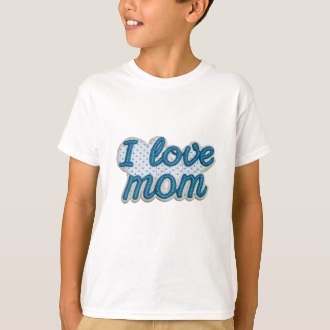 T-shirt Blue Love for Mom (Devant)