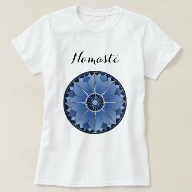 T-shirt Blue Mandala Namaste (Design devant)