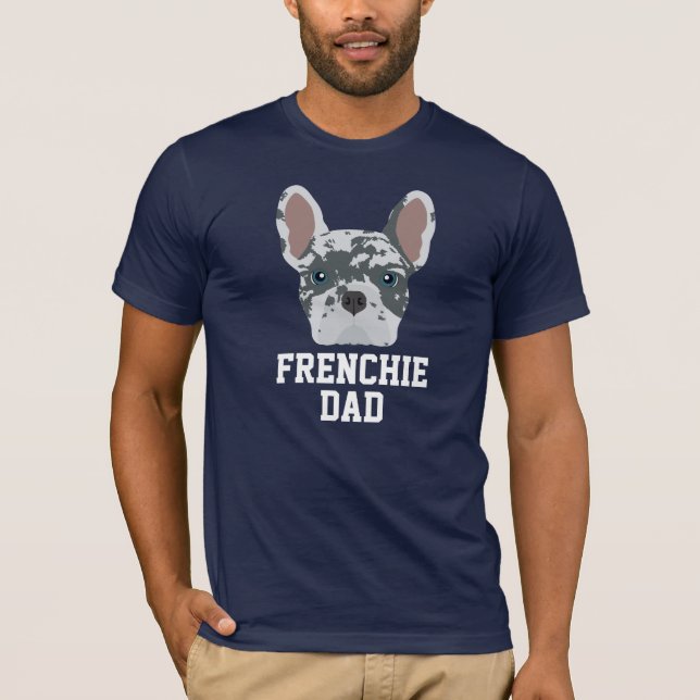 T-shirt Blue Merle Frenchie Chien Papa (Devant)