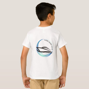 T-shirt Blue Nautical Ancre yacht club bateau marina Nom